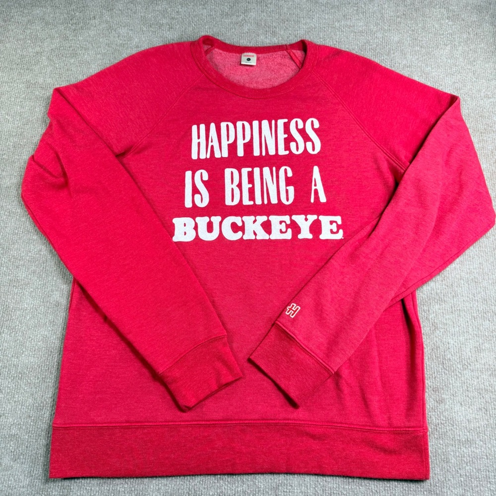 Homage‎ Ohio State Buckeyes Red Happiness Is Being A Buckeye Sweatshirt XL